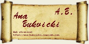 Ana Bukvički vizit kartica